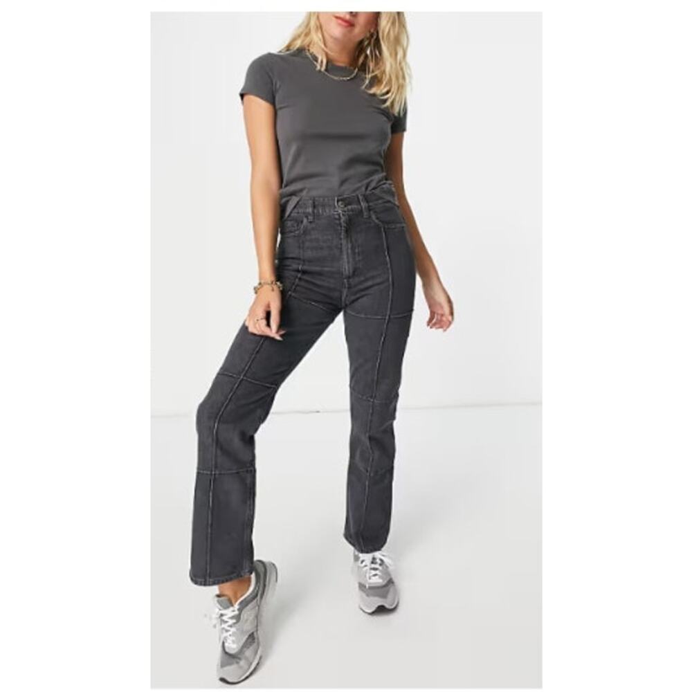 And & Other Stories Crawford Black‎ Jeans Square Pannel Straight Leg Size 2